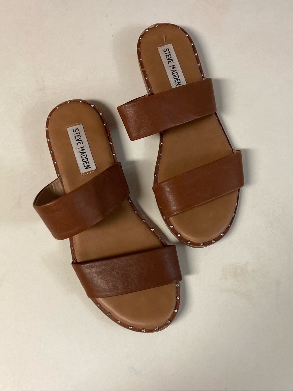 Steve Madden Brown Studded Sandals